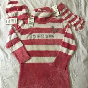 NWT Vintage Butterfly Bebe Top, Hat&Gloves